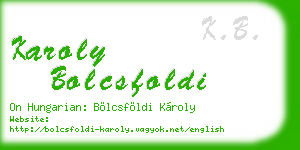 karoly bolcsfoldi business card